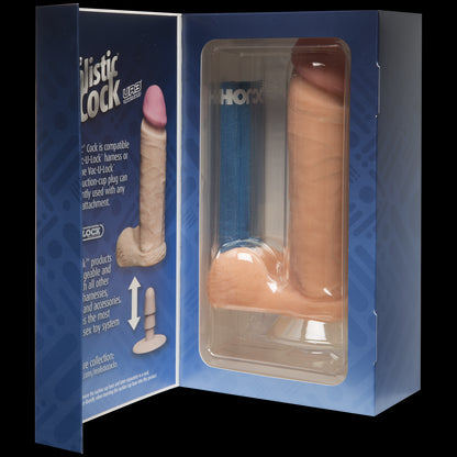 Фалоімітатор Doc Johnson The Realistic Cock 8 inch White - ULTRASKYN, Vack-U-Lock, діаметр 5,1 см