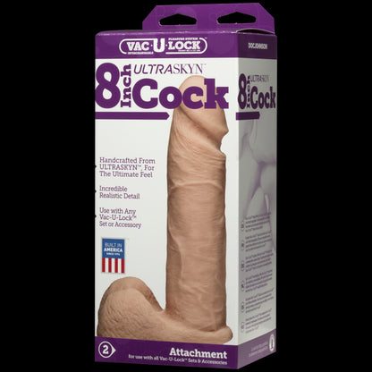 Фалоімітатор Doc Johnson Vac-U-Lock - 8 Inch ULTRASKYN Cock White, діаметр 5,1 см