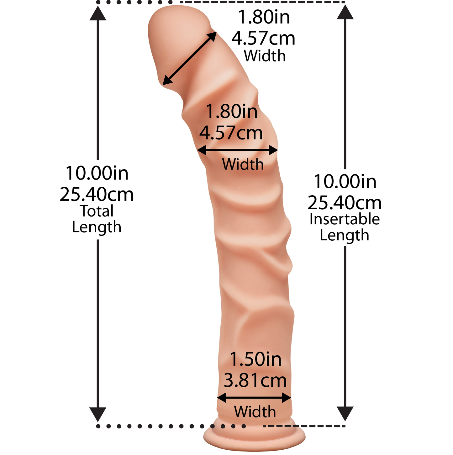 Фалоімітатор Doc Johnson The D - Ragin D - 10 Inch Without Balls - ULTRASKYN, діаметр 3,8 см