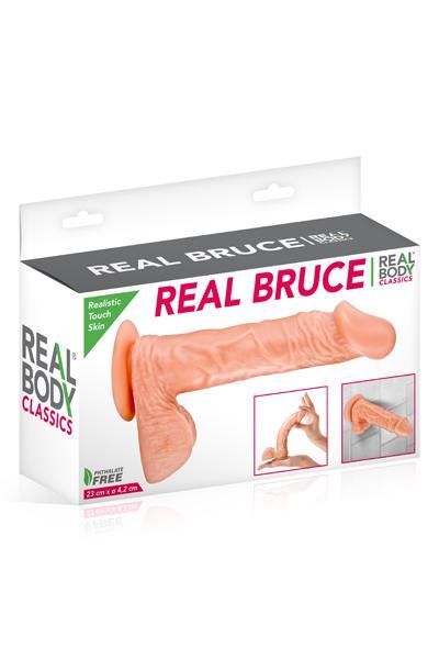 Фалоімітатор Real Body — Real Bruce Flesh, TPE, діаметр 4,2 см