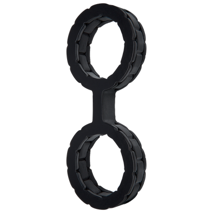 Наручники з силікону Doc Johnson The Cuffs Large - Black, добре тягнуться, для рук і для ніг