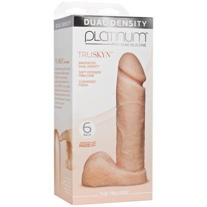 Фалоімітатор Doc Johnson Platinum TRUSKYN - The Tru Ride 6 Inch, діаметр 4,3 см, двошаровий силікон