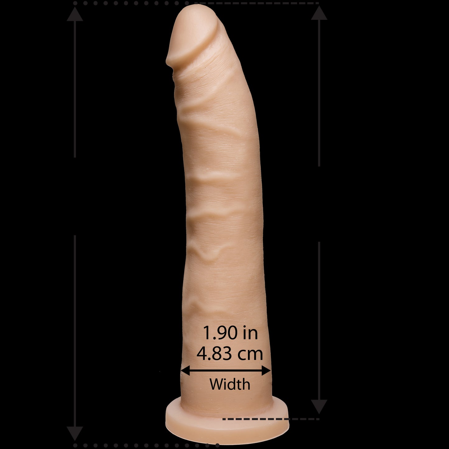 Фалоімітатор Doc Johnson Platinum TRUSKYN - The Tru Ride Slim 9 Inch, діаметр 4,6 см, двошаровий