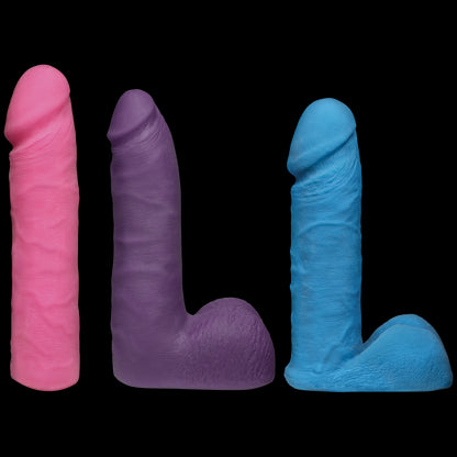 Набір для страпону Doc Johnson Vac-U-Lock Dual Density UltraSKYN Colors Set, діаметр 3х4,5 см