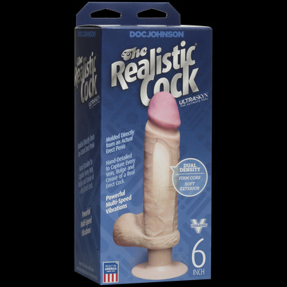 Фалоімітатор Doc Johnson The Realistic Cock 6 inch ULTRASKYN, діаметр 4,3 см, плавне регулювання