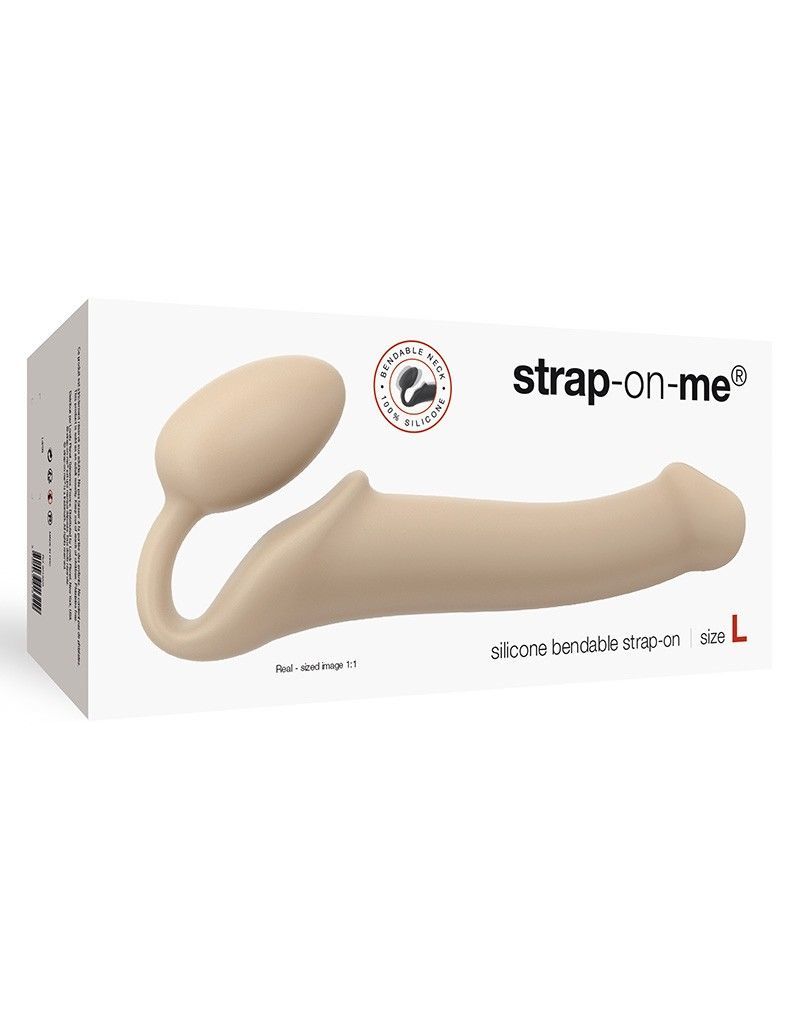 Безремінний страпон Strap-On-Me Flesh L, повністю регульований, діаметр 3,7 см