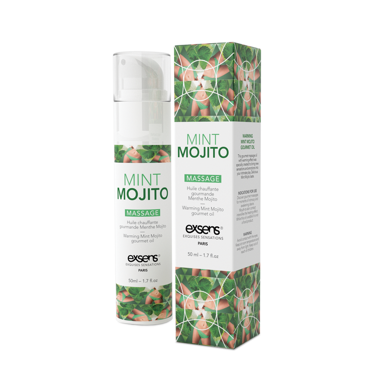 Масажна олія EXSENS Mojito 50мл розігрівальна, без цукру, без парабенів, їстівна
