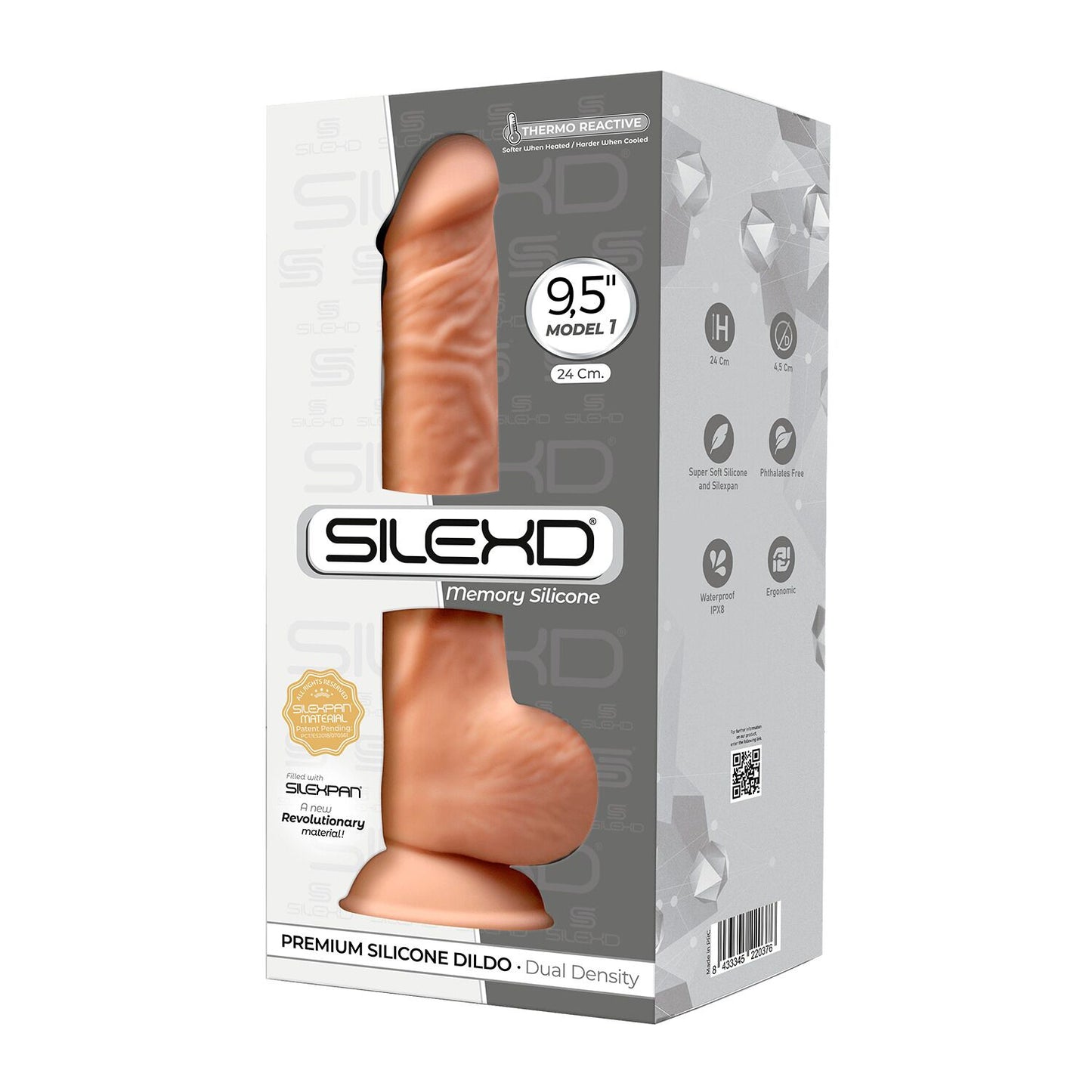 Фалоімітатор SilexD Kevin Flesh (MODEL 1 size 9.5in), двошаровий, силікон + Silexpan, діаметр 4,5 см