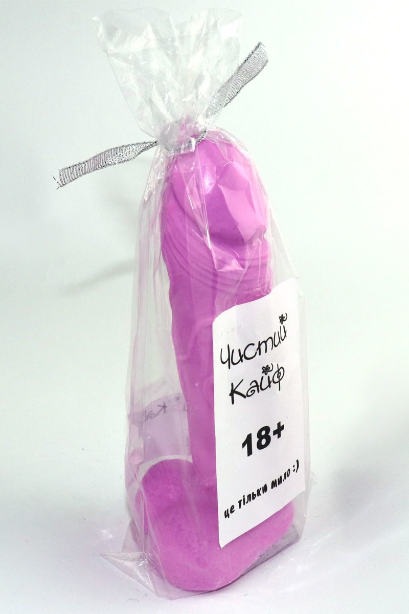 Крафтове мило-член із присоскою Чистий Кайф Violet size M, натуральне