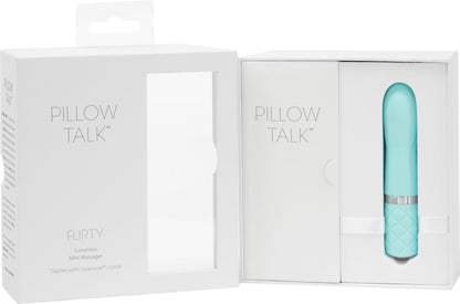 Розкішний вібратор PILLOW TALK - Flirty Teal з кристалом Сваровські, гнучка голівка