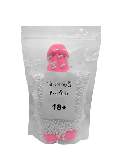Крафтове мило-член із присоскою Чистий Кайф Pink size XL, натуральне
