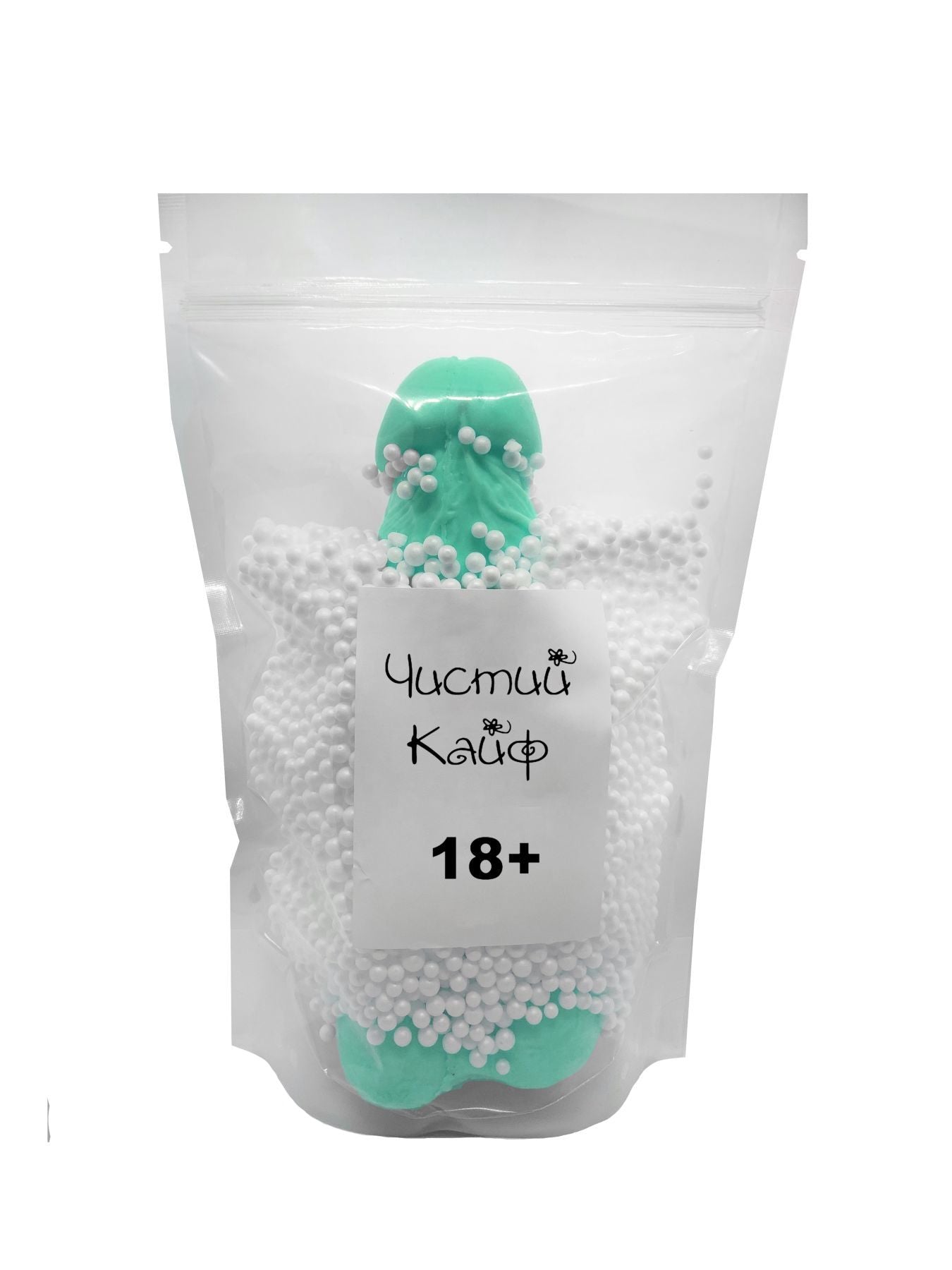 Крафтове мило-член із присоскою Чистый Кайф Turquoise size XL, натуральне