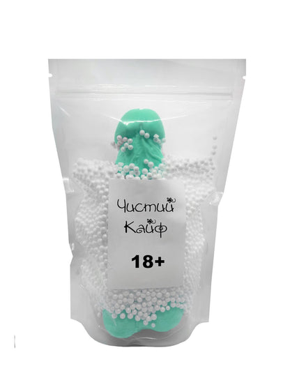 Крафтове мило-член із присоскою Чистый Кайф Turquoise size XL, натуральне