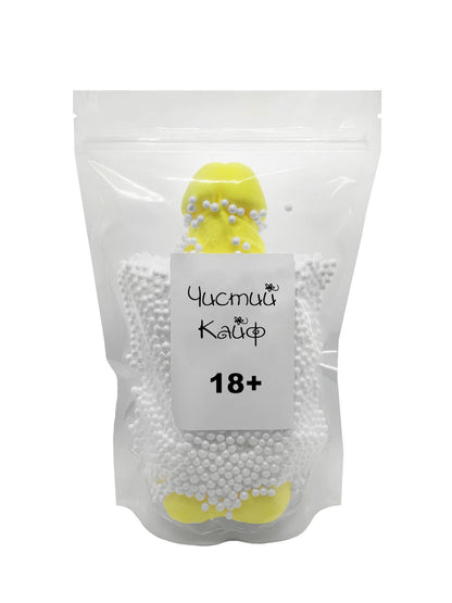 Крафтове мило-член із присоскою Чистый Кайф Yellow size XL, натуральне