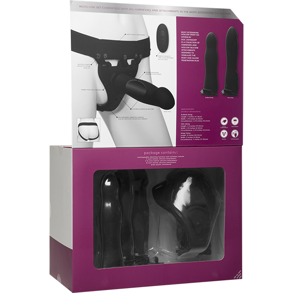 Набір для страпона з вібрацією Doc Johnson Body Extensions - BE Naughty - Black