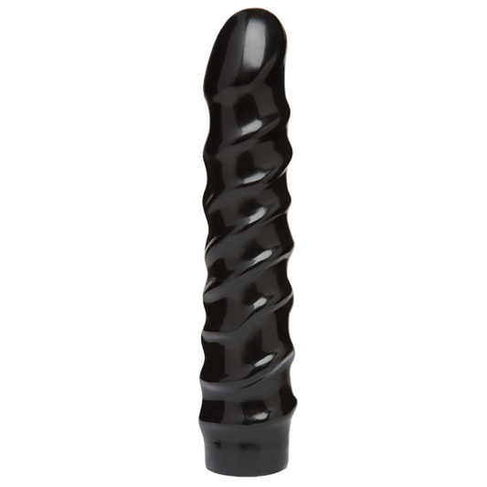 Дилдо Doc Johnson CodeBlack - 8 Inch Raging Vac-U-Lock із стимулювальним рельєфом, діаметр 3,8 см