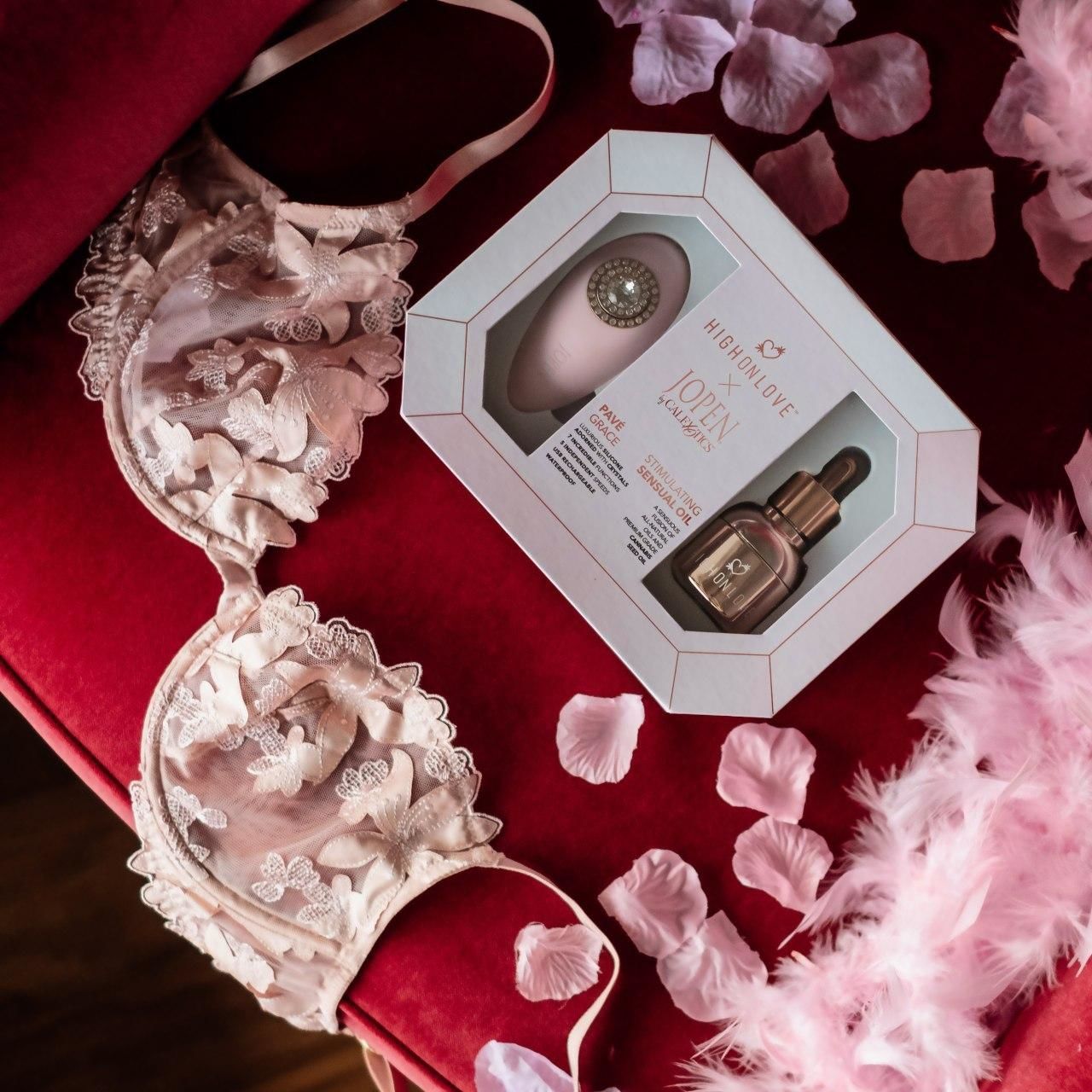 Подарунковий набір HighOnLove & JOPEN: Objects of Desire (краплі для клітора і вібратор з кристалами)