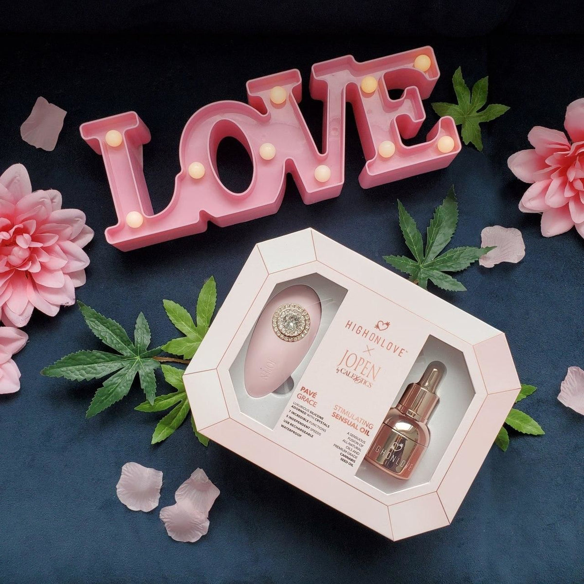 Подарунковий набір HighOnLove & JOPEN: Objects of Desire (краплі для клітора і вібратор з кристалами)