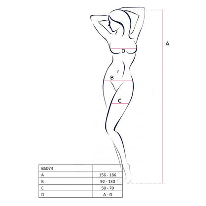 Ажурний бодістокінг з інтимними вирізами Passion BS076 black