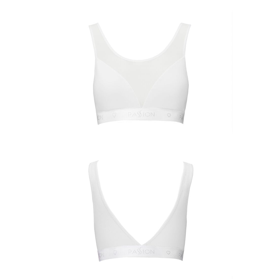 Топ з прозорою вставкою Passion PS002 TOP S, white