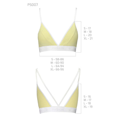 Спортивний топ з подвійними бретелями Passion PS007 TOP XL, yellow