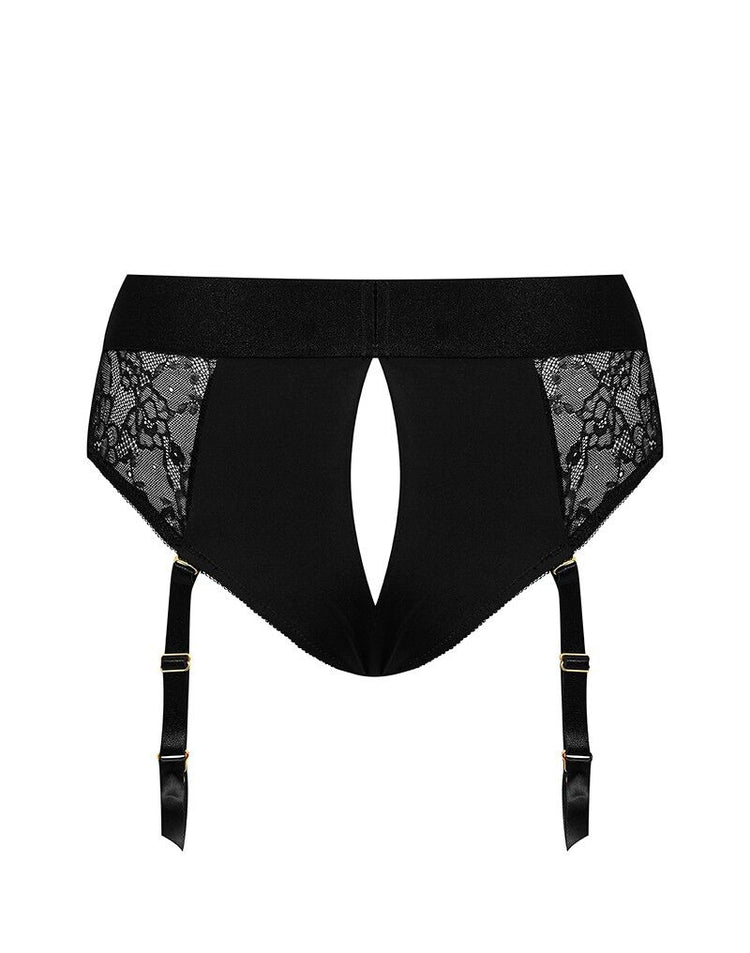 Мереживні трусики для страпона з підв’язками для панчіх Strap-On-Me DIVA HARNESS - L