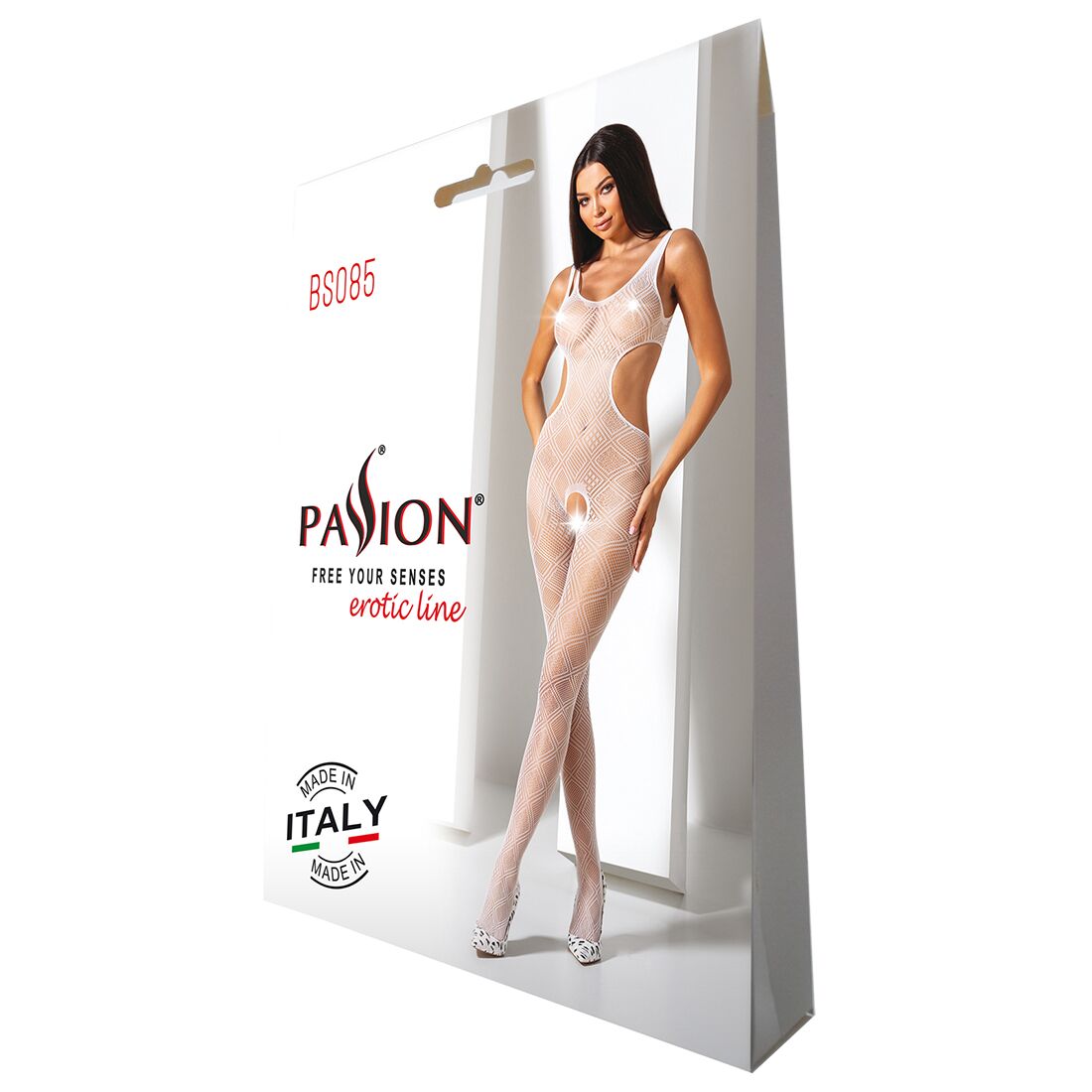 Еротичний бодістокінг з малюнком Passion BS085 white