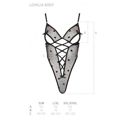 Еротичний боді з малюнком Passion LOVELIA BODY XXL/XXXL, black