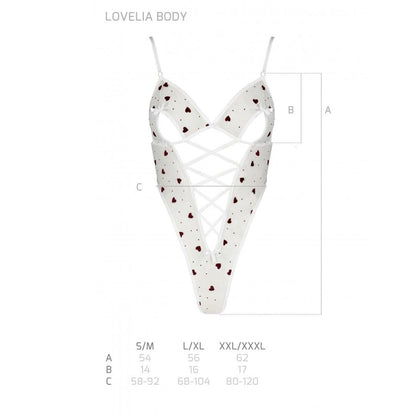 Еротичний боді з малюнком Passion LOVELIA BODY S/M, white