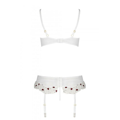 Сексуальний комплект з поясом для панчіх Passion LOVELIA SET S/M, white