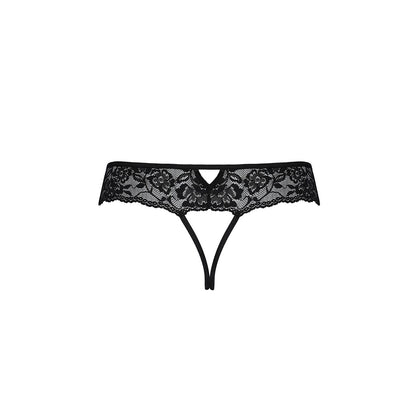Мереживні стрінги з доступом Passion SENIA THONG L/XL, black