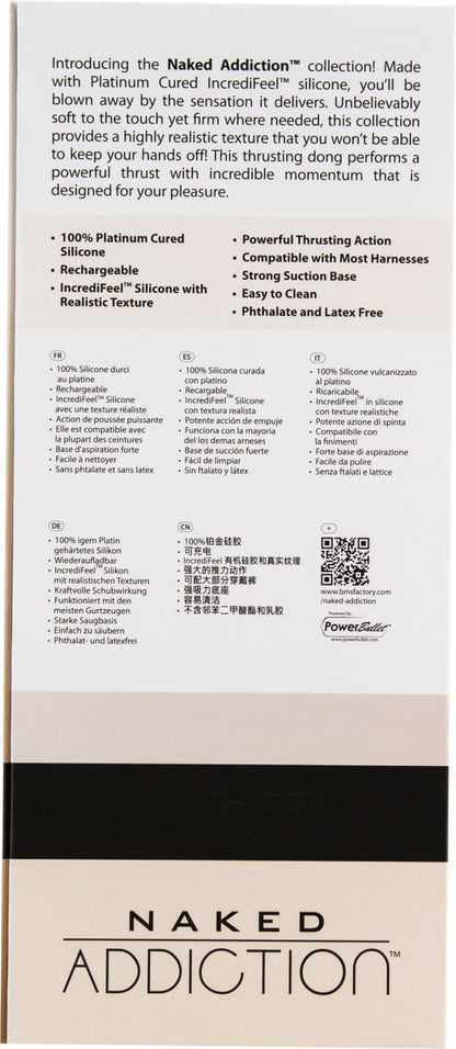 Фалоімітатор з пульсацією Naked ADDICTION Dominic 9″, пульт ДК, діаметр 4,2 см