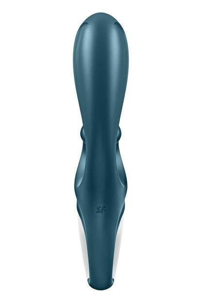 Смарт вібратор-кролик Satisfyer Hug Me Bluegrey, 2 мотори, діаметр 4,2см, широка кліторальна частина