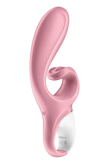 Смарт вібратор-кролик Satisfyer Hug Me Pink, 2 мотори, діаметр 4,2см, широка кліторальна частина