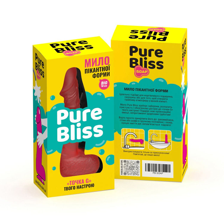 Крафтове мило-член із присоскою Pure Bliss BIG Red, натуральне