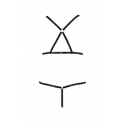 Комплект білизни зі стреп Passion Exclusive ARMANDA SET L/XL, black