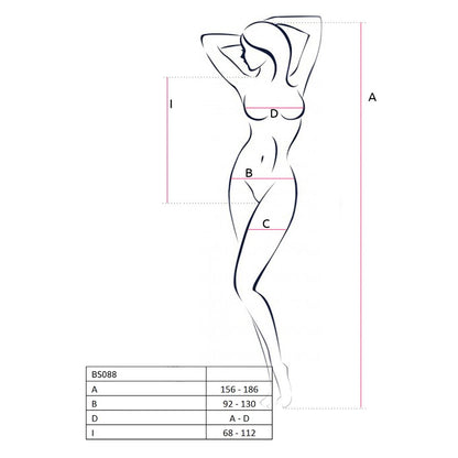 Бодістокінг з декольте Passion BS088 black, імітація корсетної шнурівки