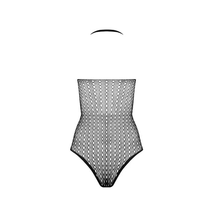 Бодістокінг з декольте Passion BS088 black, імітація корсетної шнурівки