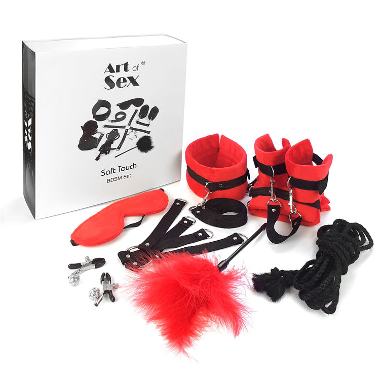 BDSM-набірArt of Sex  – Soft Touch BDSM Set, червоний, 9 предметів