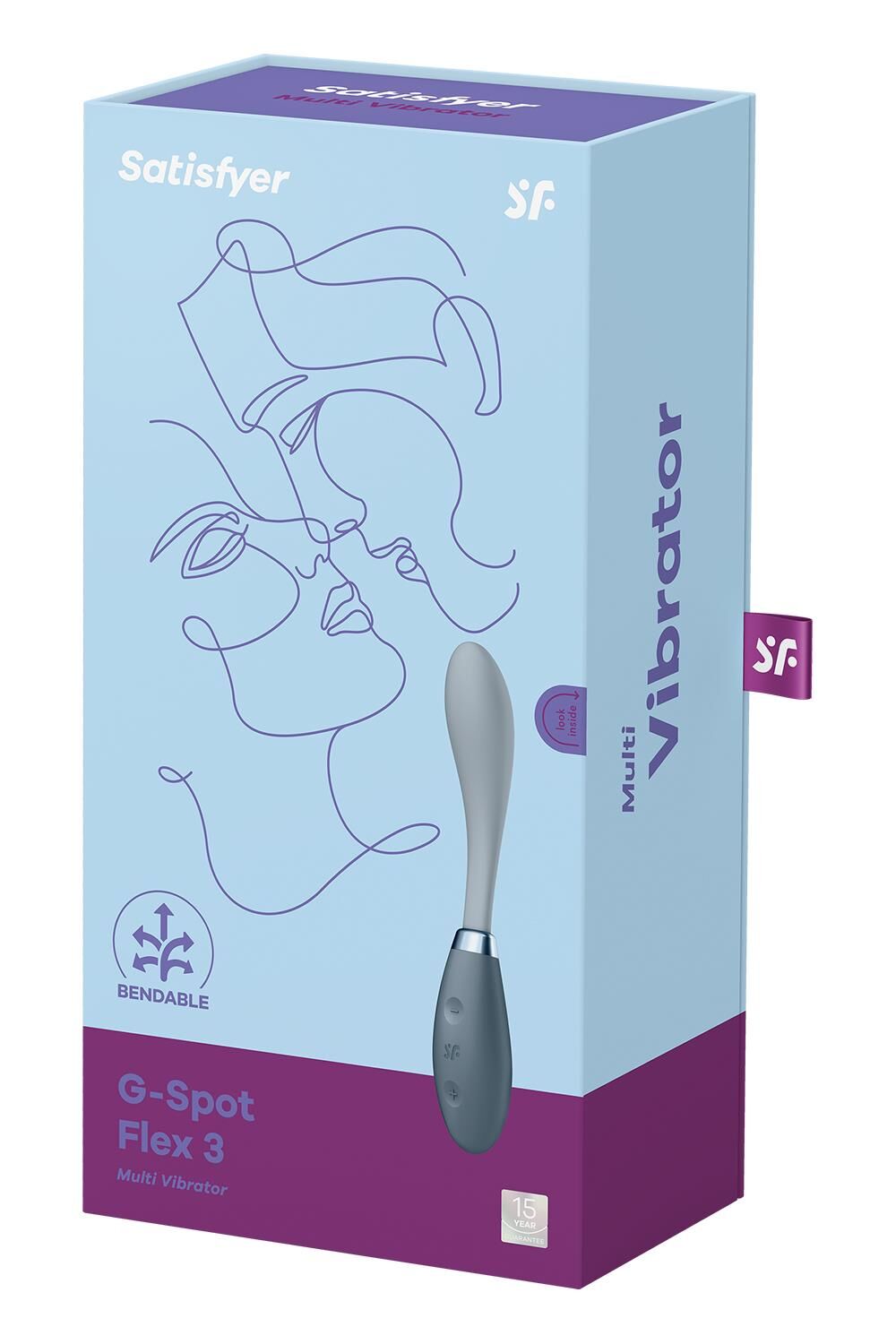 Вібратор Satisfyer G-Spot Flex 3 Grey, гнучкий стовбур із фіксацією положення