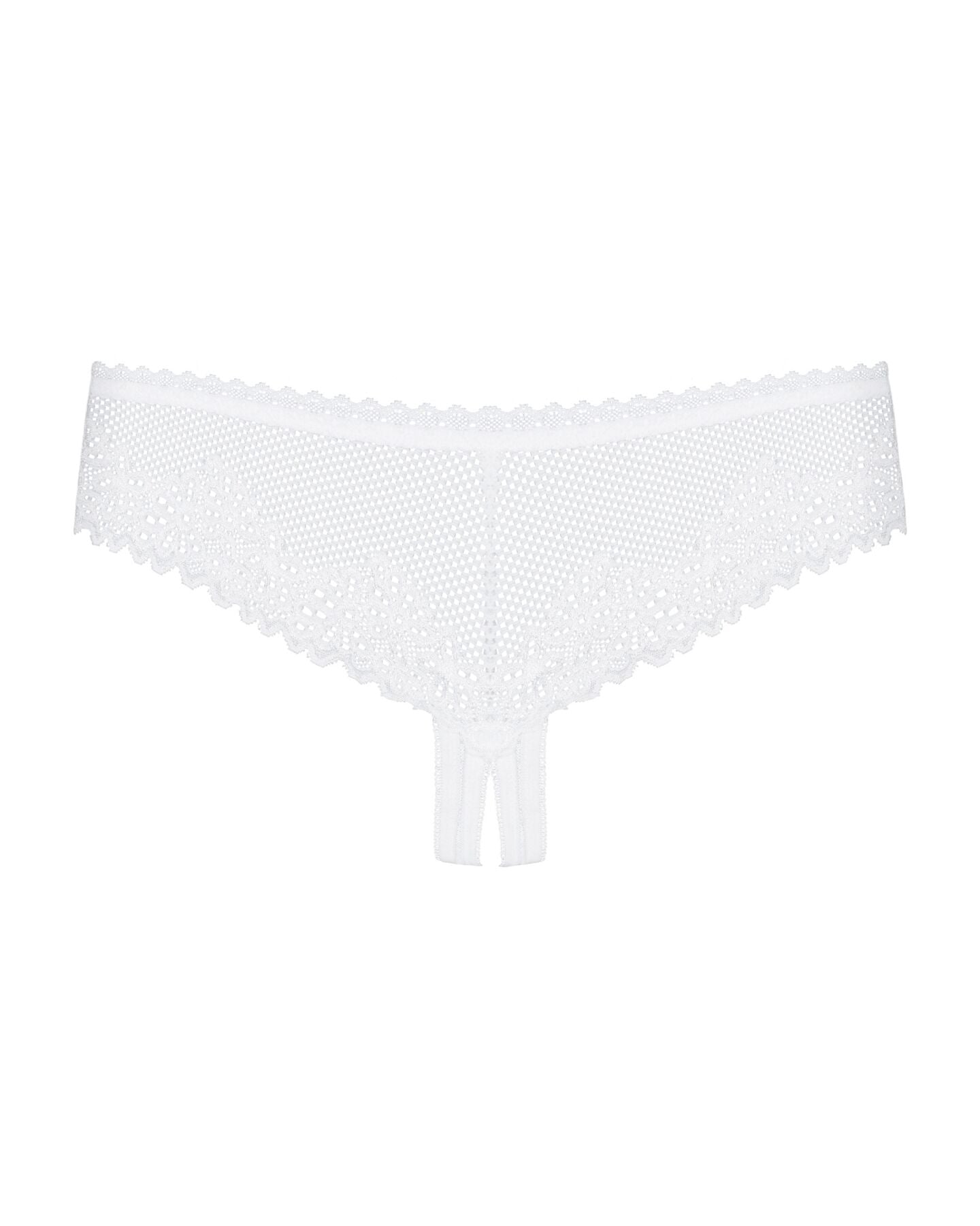 Мереживні трусики з доступом Obsessive Alabastra L/XL, білий