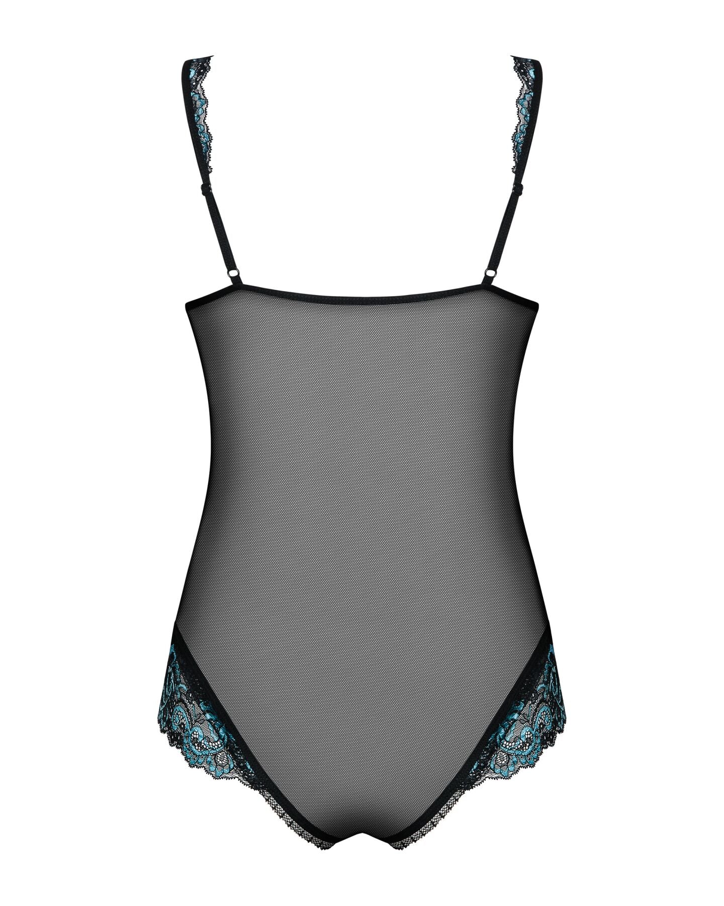 Сітчасте боді на кісточках Obsessive Amanta teddy L/XL, чорне, з доступом