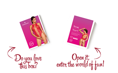 Ажурний бодістокінг із ефектом шнурівки Obsessive B120 teddy red S/M/L, червоний