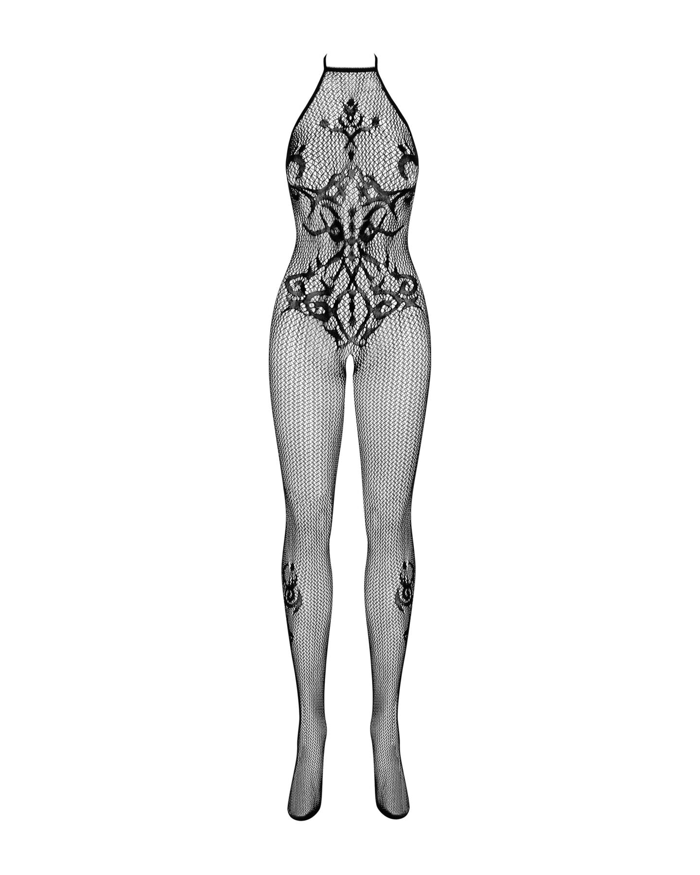 Бодістокінг Obsessive Bodystocking G308 S/M/L, халтер, декор у вигляді татуювання
