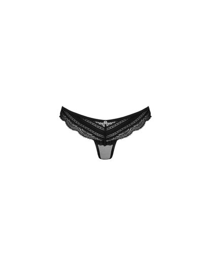 Напівпрозорі трусики з підвіскою Obsessive Ivannes panties black S/M, чорні