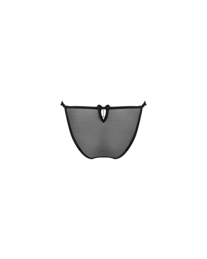 Напівпрозорі трусики з підвіскою Obsessive Ivannes panties black S/M, чорні