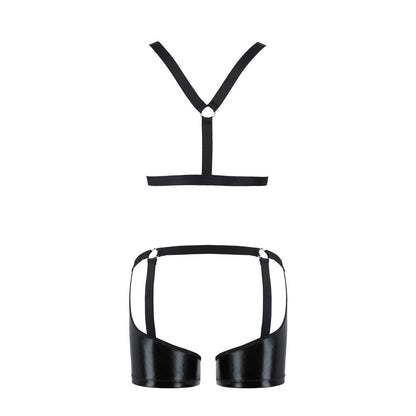 Комплект еротичної чоловічої білизни Passion 047 SET JOHN XXL/XXXL Black, труси, портупея