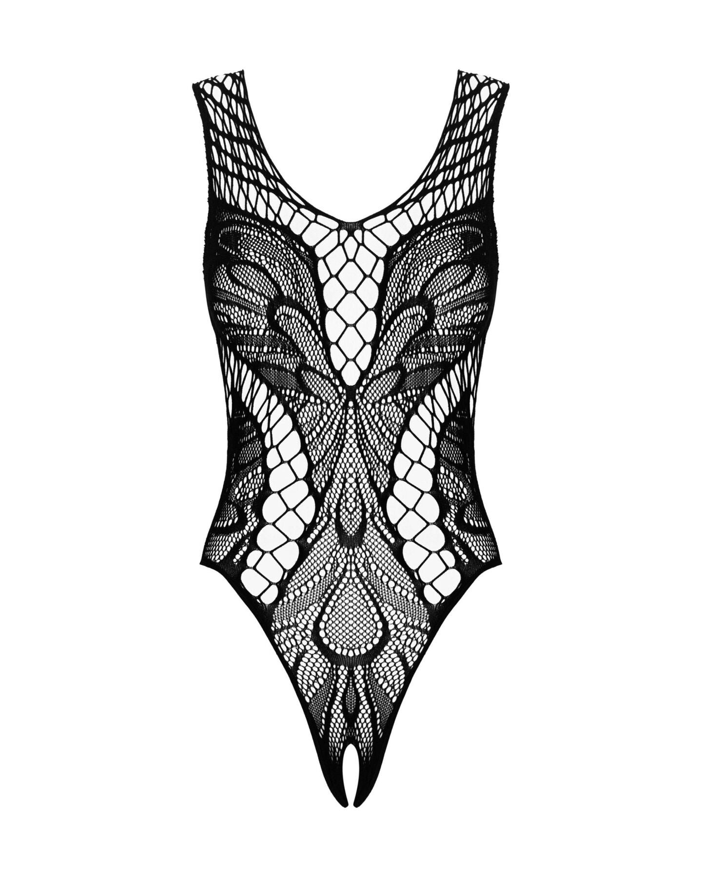 Бодістокінг з вирізами Obsessive B138 teddy S/M/L, black, з доступом