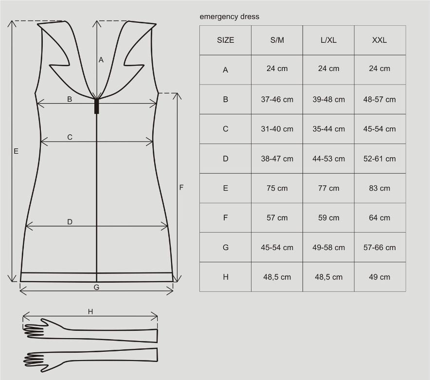 Еротичний костюм медсестри Obsessive Emergency dress S/M, white, сукня, стринги, рукавички, чепчик,