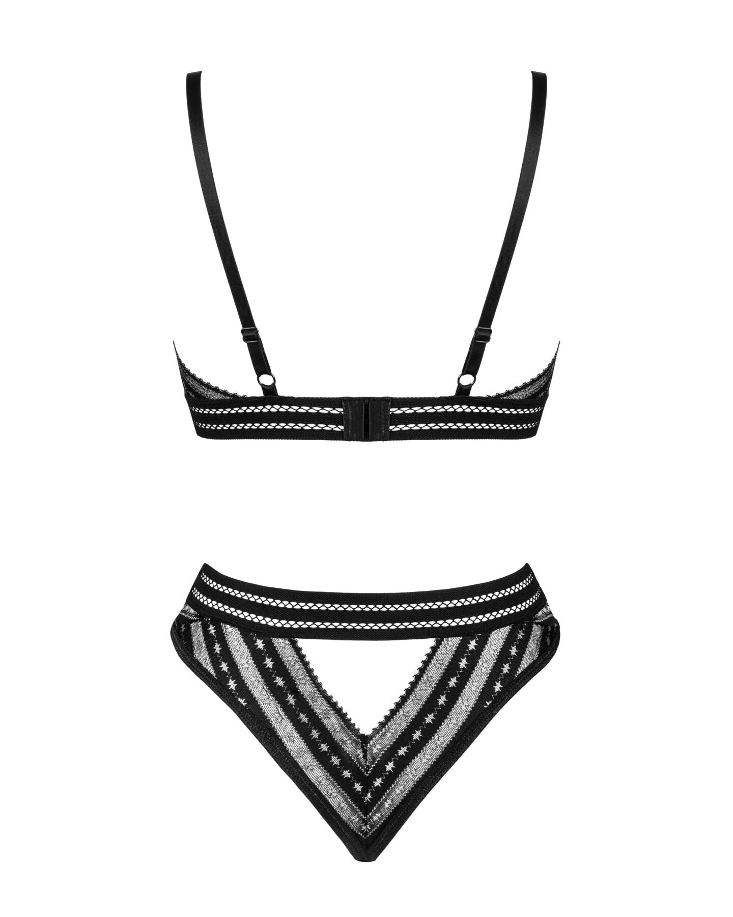 Комплект білизни Obsessive Natilya 2-pcs set XS/S, black, бюстгальтер, трусики
